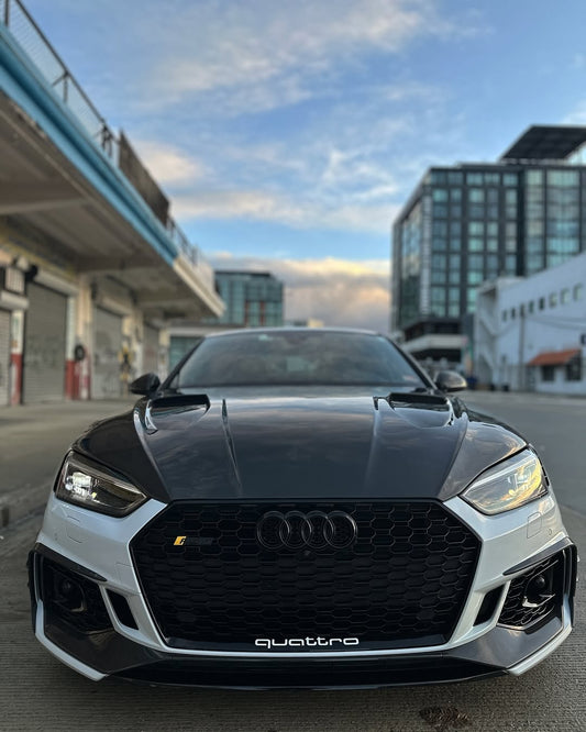 Audi RS5 S5 A5 B9 B9.5 2017-ON with Aftermarket Parts - V1 Hood Bonnet Carbon Fiber / FRP from Future Design