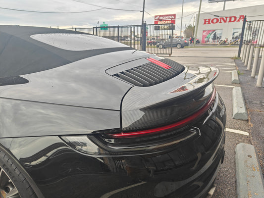 Porsche 911 992.1 Carrera Base/S/T/4/4S/Targa 4/Targa 4S/GTS 2020-2024 & Porsche 911 992.2 Carerra Base/T/S/4S/GTS/4GTS/Targa 4S/4GTS 2025-ON with Future Design Carbon's Aftermarket Parts - V2 Ducktail Spoiler Carbon Fiber