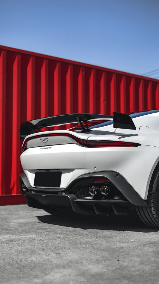 Aston Martin Vantage V8 V12 2019 2020 2021 2022 2023 with Aftermarket Parts - F1 Style Rear Wing Carbon Fiber from G Performance