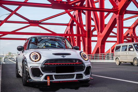 MINI Cooper JCW (John Cooper Works) S Base F56 2014 2015 2016 2017 2018 Pre-LCI & 2019 2020 2021 First LCI & 2022-ON Second LCI with Aftermarket Parts - Garbino Style Front Bumper Carbon Fiber / FRP from G Performance