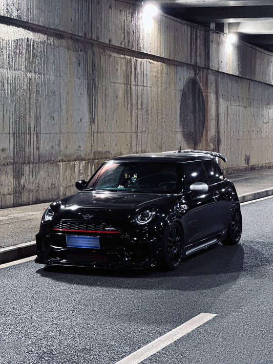 MINI Cooper JCW (John Cooper Works) S Base F56 2014 2015 2016 2017 2018 Pre-LCI & 2019 2020 2021 First LCI & 2022-ON Second LCI with Aftermarket Parts - Garbino Style Front Bumper Carbon Fiber / FRP from G Performance