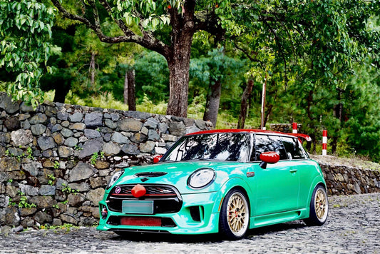 MINI Cooper JCW (John Cooper Works) S Base F56 2014 2015 2016 2017 2018 Pre-LCI & 2019 2020 2021 First LCI & 2022-ON Second LCI with Aftermarket Parts - Garbino Style Front Bumper Carbon Fiber / FRP from G Performance