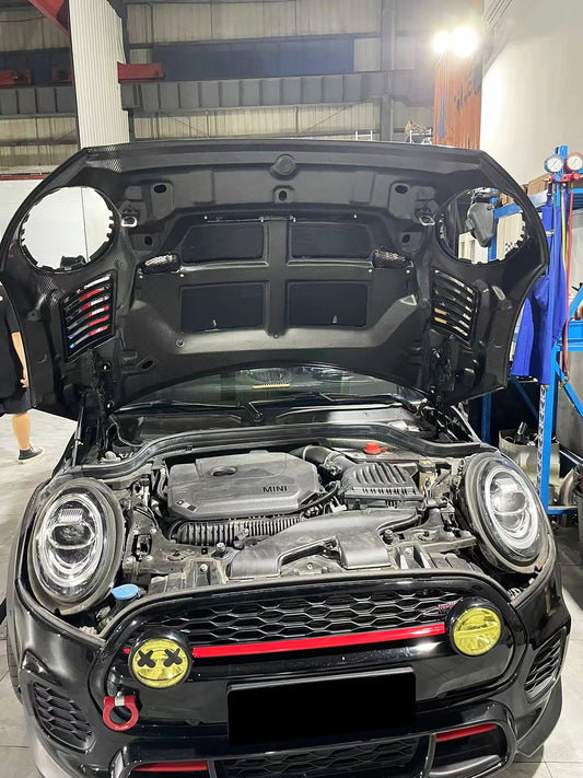 MINI Cooper JCW (John Cooper Works) S Base F56 & 2014 2015 2016 2017 2018 Pre-LCI & 2019 2020 2021 First LCI & 2022-ON Second LCI with Aftermarket Parts - AG Style Hood Carbon Fiber / FRP from G Performance