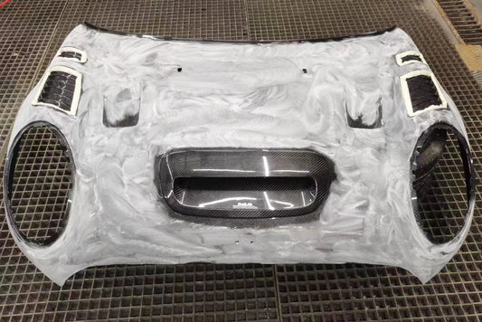 MINI Cooper JCW (John Cooper Works) S Base F56 & 2014 2015 2016 2017 2018 Pre-LCI & 2019 2020 2021 First LCI & 2022-ON Second LCI with Aftermarket Parts - AG Style Hood Carbon Fiber / FRP from G Performance