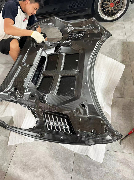 MINI Cooper JCW (John Cooper Works) S Base F56 & 2014 2015 2016 2017 2018 Pre-LCI & 2019 2020 2021 First LCI & 2022-ON Second LCI with Aftermarket Parts - AG Style Hood Carbon Fiber / FRP from G Performance