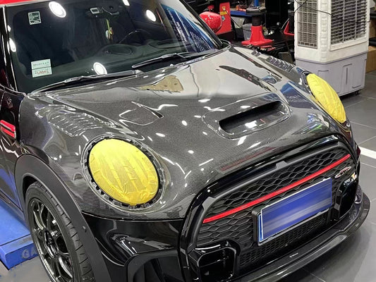 MINI Cooper JCW (John Cooper Works) S Base F56 & 2014 2015 2016 2017 2018 Pre-LCI & 2019 2020 2021 First LCI & 2022-ON Second LCI with Aftermarket Parts - AG Style Hood Carbon Fiber / FRP from G Performance