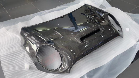 MINI Cooper JCW (John Cooper Works) S Base F56 & 2014 2015 2016 2017 2018 Pre-LCI & 2019 2020 2021 First LCI & 2022-ON Second LCI with Aftermarket Parts - AG Style Hood Carbon Fiber / FRP from G Performance