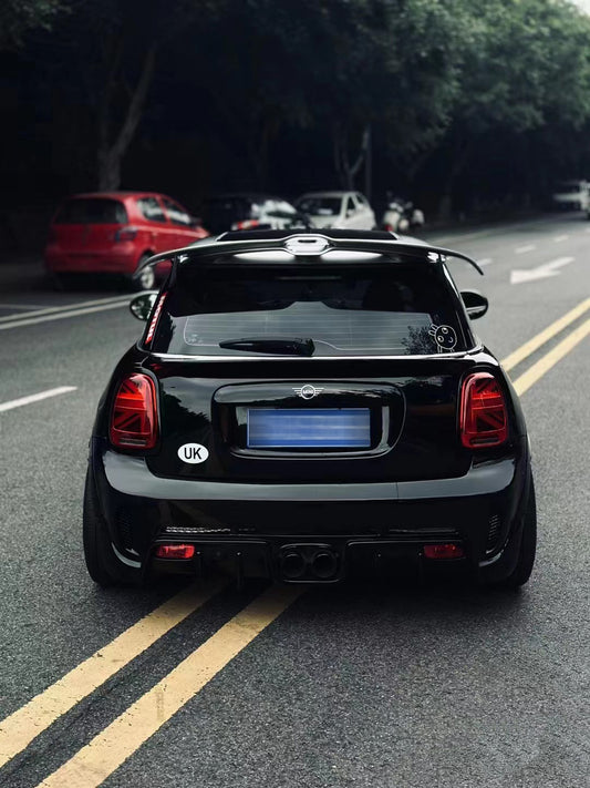 MINI Cooper JCW (John Cooper Works) S Base F56 2014 2015 2016 2017 2018 Pre-LCI & 2019 2020 2021 First LCI & 2022-ON Second LCI with Aftermarket Parts - Garbino Style Rear Bumper Carbon Fiber / FRP from G Performance