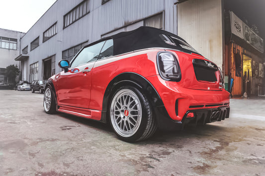 MINI Cooper JCW (John Cooper Works) S Base F56 2014 2015 2016 2017 2018 Pre-LCI & 2019 2020 2021 First LCI & 2022-ON Second LCI with Aftermarket Parts - Garbino Style Rear Bumper Carbon Fiber / FRP from G Performance