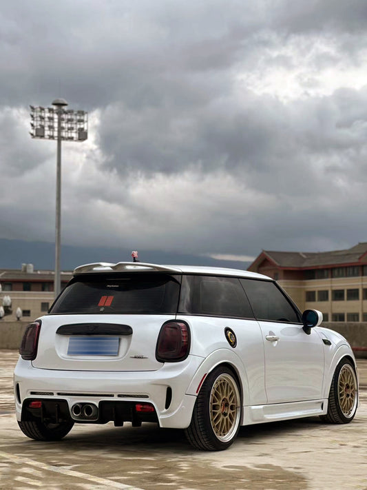 MINI Cooper JCW (John Cooper Works) S Base F56 2014 2015 2016 2017 2018 Pre-LCI & 2019 2020 2021 First LCI & 2022-ON Second LCI with Aftermarket Parts - Garbino Style Rear Bumper Carbon Fiber / FRP from G Performance