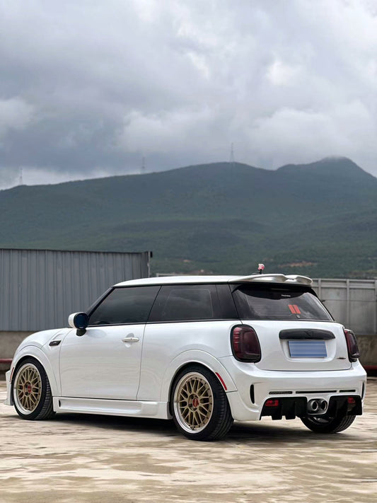 MINI Cooper JCW (John Cooper Works) S Base F56 2014 2015 2016 2017 2018 Pre-LCI & 2019 2020 2021 First LCI & 2022-ON Second LCI with Aftermarket Parts - Garbino Style Rear Bumper Carbon Fiber / FRP from G Performance