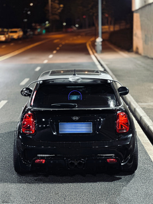 MINI Cooper JCW (John Cooper Works) S Base F56 2014 2015 2016 2017 2018 Pre-LCI & 2019 2020 2021 First LCI & 2022-ON Second LCI with Aftermarket Parts - Garbino Style Rear Bumper Carbon Fiber / FRP from G Performance
