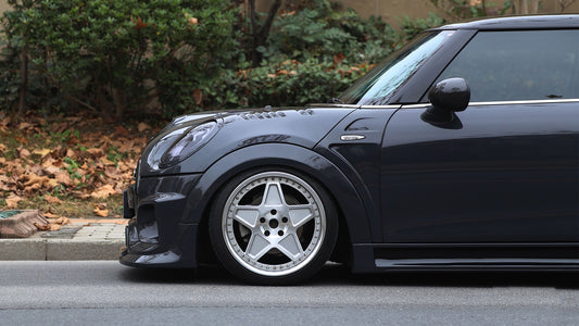MINI Cooper JCW (John Cooper Works) S Base F56 2014 2015 2016 2017 2018 Pre-LCI & 2019 2020 2021 First LCI & 2022-ON Second LCI with Aftermarket Parts - Garbino Style Side Skirts FRP from G Performance
