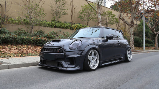 MINI Cooper JCW (John Cooper Works) S Base F56 2014 2015 2016 2017 2018 Pre-LCI & 2019 2020 2021 First LCI & 2022-ON Second LCI with Aftermarket Parts - Garbino Style Side Skirts FRP from G Performance