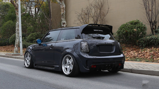MINI Cooper JCW (John Cooper Works) S Base F56 2014 2015 2016 2017 2018 Pre-LCI & 2019 2020 2021 First LCI & 2022-ON Second LCI with Aftermarket Parts - Garbino Style Side Skirts FRP from G Performance