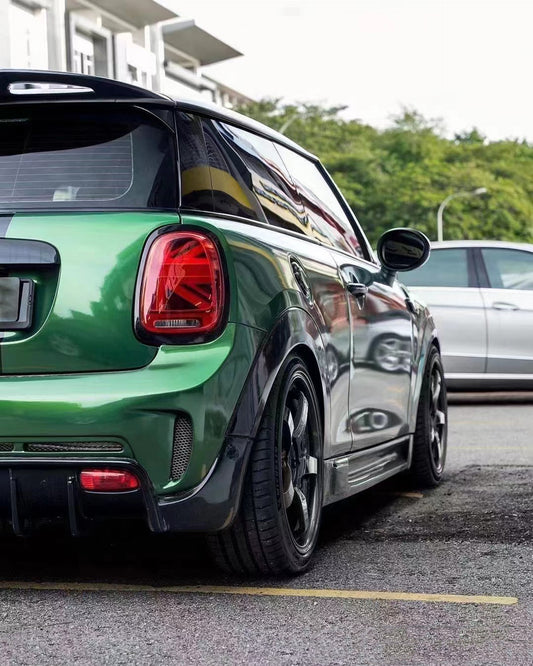 MINI Cooper JCW (John Cooper Works) S Base F56 2014 2015 2016 2017 2018 Pre-LCI & 2019 2020 2021 First LCI & 2022-ON Second LCI with Aftermarket Parts - Garbino Style Side Skirts FRP from G Performance