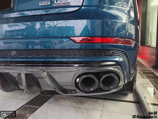 Audi SQ8 Q8 (Exhaust tips not included) 2020-ON with Aftermarket Parts - GC Style Rear Diffuser Pre-preg Carbon Fiber from Geex Village
