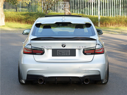BMW 3 Series 340i 335i 330i 328i 320i 318i 335d 330d 325d 320d 318d 316d F30 Sedan 2012 2013 2014 2015 2016 2017 2018 2019 with Aftermarket Parts - Rear Lip Spoiler Carbon Fiber from Geex Village