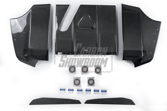 BMW 3 Series M Sport 340i 335i F30 2012 2013 2014 2015 2016 2017 2018 2019 with Aftermarket Parts - Rear Diffuser & Rear Diffuser Undertray Carbon Fiber from Geex Village
