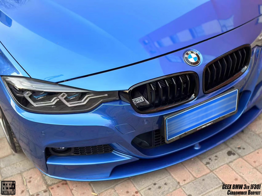 Geex Village BMW 3 Series M Sport 340i 335i F30 F31 Front Kidney Grill Snorkel Insert Carbon Fiber