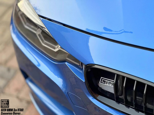 Geex Village BMW 3 Series M Sport 340i 335i F30 F31 Front Kidney Grill Snorkel Insert Carbon Fiber