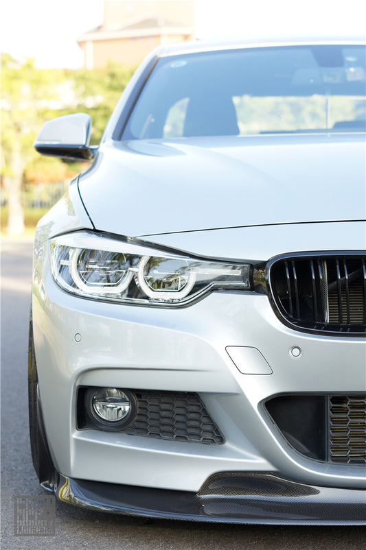 BMW 3 Series M Sport 340i 335i F30 F31 2012 2013 2014 2015 2016 2017 2018 2019 with Aftermarket Parts - V1 Front Lip & Front Side Splitters Carbon Fiber from Geex Village