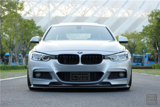 BMW 3 Series M Sport 340i 335i F30 F31 2012 2013 2014 2015 2016 2017 2018 2019 with Aftermarket Parts - V1 Front Lip & Front Side Splitters Carbon Fiber from Geex Village