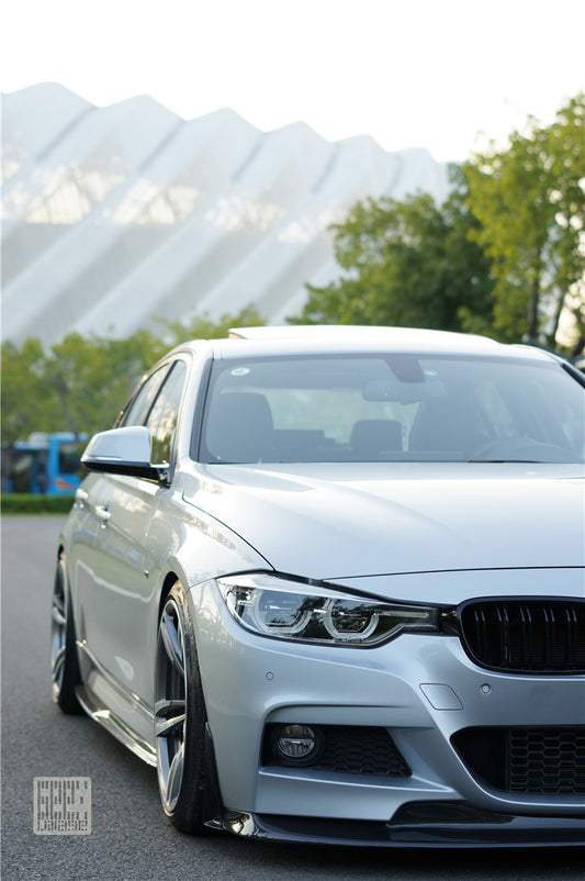 BMW 3 Series M Sport 340i 335i F30 F31 2012 2013 2014 2015 2016 2017 2018 2019 with Aftermarket Parts - V1 Front Lip & Front Side Splitters Carbon Fiber from Geex Village