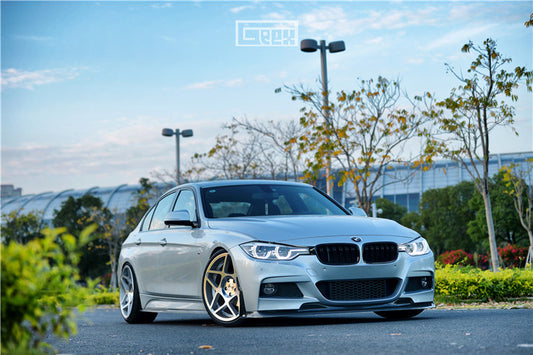 BMW 3 Series M Sport 340i 335i F30 F31 2012 2013 2014 2015 2016 2017 2018 2019 with Aftermarket Parts - V1 Front Lip & Front Side Splitters Carbon Fiber from Geex Village