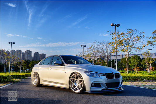 BMW 3 Series M Sport 340i 335i F30 F31 2012 2013 2014 2015 2016 2017 2018 2019 with Aftermarket Parts - V1 Front Lip & Front Side Splitters Carbon Fiber from Geex Village