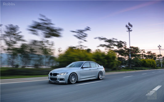 BMW 3 Series M Sport 340i 335i F30 F31 2012 2013 2014 2015 2016 2017 2018 2019 with Aftermarket Parts - V1 Front Lip & Front Side Splitters Carbon Fiber from Geex Village