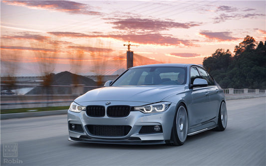 BMW 3 Series M Sport 340i 335i F30 F31 2012 2013 2014 2015 2016 2017 2018 2019 with Aftermarket Parts - V1 Front Lip & Front Side Splitters Carbon Fiber from Geex Village