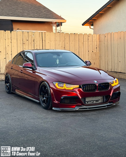 BMW 3 Series M Sport 340i 335i F30 2012 2013 2014 2015 2016 2017 2018 2019 with Aftermarket Parts - V2 Front Bumper Air Diverter Canards & Front Lip Carbon Fiber/FRP from Geex Village
