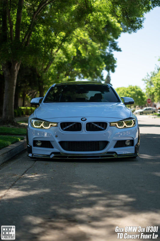 BMW 3 Series M Sport 340i 335i F30 2012 2013 2014 2015 2016 2017 2018 2019 with Aftermarket Parts - V2 Front Bumper Air Diverter Canards & Front Lip Carbon Fiber/FRP from Geex Village