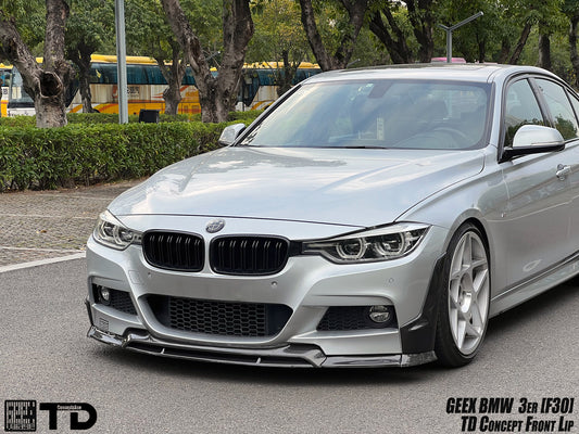 BMW 3 Series M Sport 340i 335i F30 2012 2013 2014 2015 2016 2017 2018 2019 with Aftermarket Parts - V2 Front Bumper Air Diverter Canards & Front Lip Carbon Fiber/FRP from Geex Village