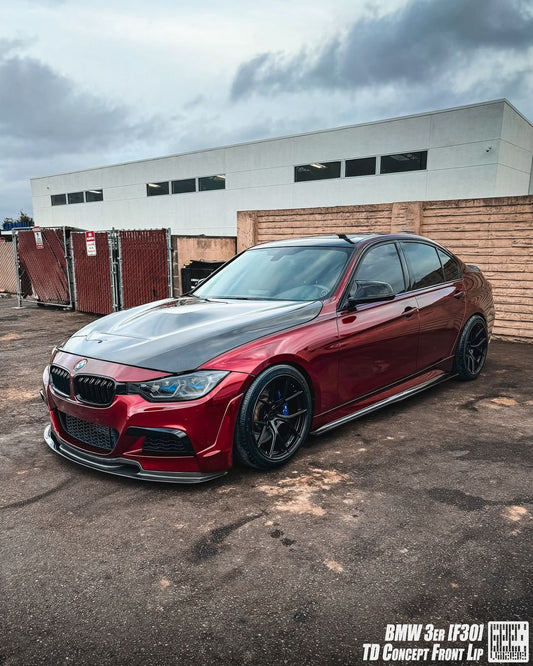 BMW 3 Series M Sport 340i 335i F30 2012 2013 2014 2015 2016 2017 2018 2019 with Aftermarket Parts - V2 Front Bumper Air Diverter Canards & Front Lip Carbon Fiber/FRP from Geex Village