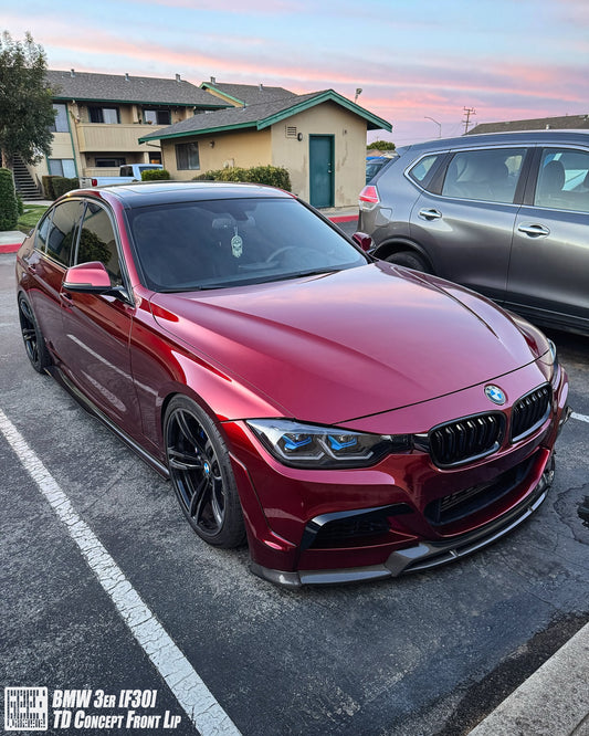 BMW 3 Series M Sport 340i 335i F30 2012 2013 2014 2015 2016 2017 2018 2019 with Aftermarket Parts - V2 Front Bumper Air Diverter Canards & Front Lip Carbon Fiber/FRP from Geex Village
