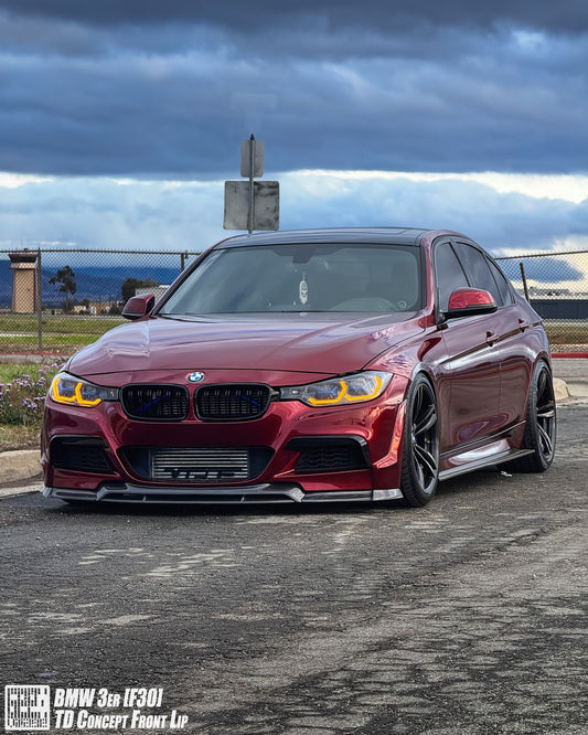 BMW 3 Series M Sport 340i 335i F30 2012 2013 2014 2015 2016 2017 2018 2019 with Aftermarket Parts - V2 Front Bumper Air Diverter Canards & Front Lip Carbon Fiber/FRP from Geex Village