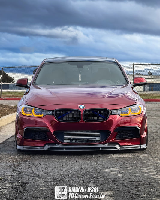 BMW 3 Series M Sport 340i 335i F30 2012 2013 2014 2015 2016 2017 2018 2019 with Aftermarket Parts - V2 Front Bumper Air Diverter Canards & Front Lip Carbon Fiber/FRP from Geex Village