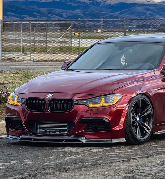 BMW 3 Series M Sport 340i 335i F30 2012 2013 2014 2015 2016 2017 2018 2019 with Aftermarket Parts - V2 Front Bumper Air Diverter Canards & Front Lip Carbon Fiber/FRP from Geex Village