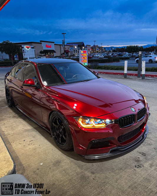 BMW 3 Series M Sport 340i 335i F30 2012 2013 2014 2015 2016 2017 2018 2019 with Aftermarket Parts - V2 Front Bumper Air Diverter Canards & Front Lip Carbon Fiber/FRP from Geex Village