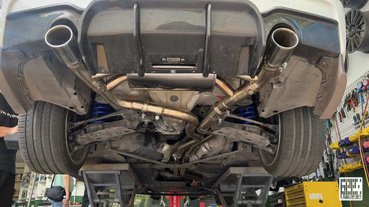 BMW 3 Series M Sport 340i 335i F30 2012 2013 2014 2015 2016 2017 2018 2019 with Aftermarket Parts - Rear Diffuser & Rear Diffuser Undertray Carbon Fiber from Geex Village