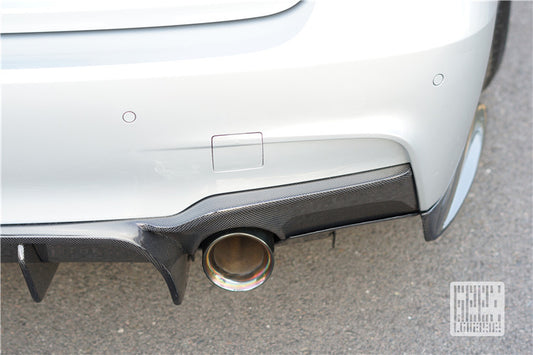 BMW 3 Series M Sport 340i 335i F30 2012 2013 2014 2015 2016 2017 2018 2019 with Aftermarket Parts - Rear Diffuser & Rear Diffuser Undertray Carbon Fiber from Geex Village
