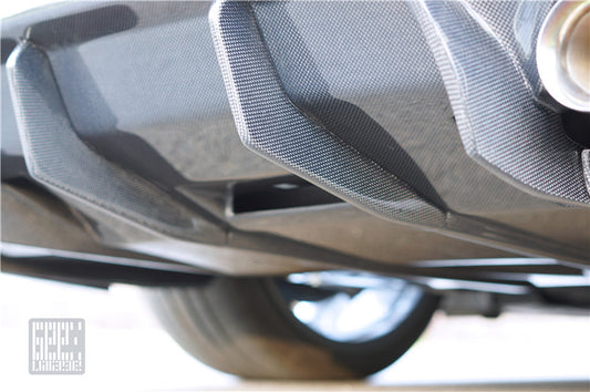 BMW 3 Series M Sport 340i 335i F30 2012 2013 2014 2015 2016 2017 2018 2019 with Aftermarket Parts - Rear Diffuser & Rear Diffuser Undertray Carbon Fiber from Geex Village