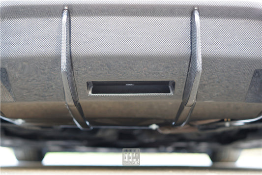 BMW 3 Series M Sport 340i 335i F30 2012 2013 2014 2015 2016 2017 2018 2019 with Aftermarket Parts - Rear Diffuser & Rear Diffuser Undertray Carbon Fiber from Geex Village