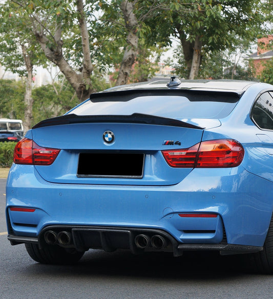 BMW 4 Series 440i 435i 430i 428i F32 Coupe 2014 2015 2016 2017 2018 2019 2020 & M4 F82 Coupe 2014 2015 2016 2017 2018 2019 2020 with Aftermarket Parts - Rear Roof Spoiler Carbon Fiber from Geex Village