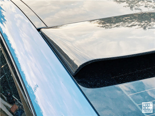 BMW 4 Series 440i 435i 430i 428i F32 Coupe 2014 2015 2016 2017 2018 2019 2020 & M4 F82 Coupe 2014 2015 2016 2017 2018 2019 2020 with Aftermarket Parts - Rear Roof Spoiler Carbon Fiber from Geex Village