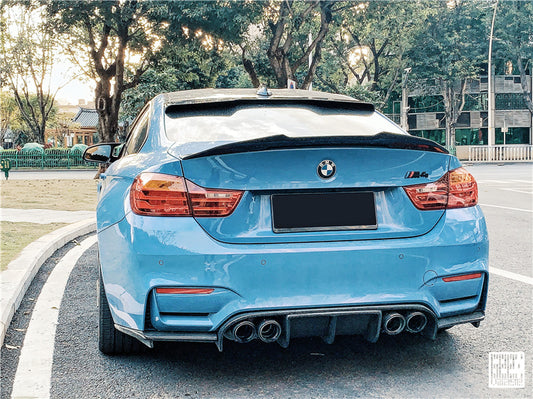BMW 4 Series 440i 435i 430i 428i F32 Coupe 2014 2015 2016 2017 2018 2019 2020 & M4 F82 Coupe 2014 2015 2016 2017 2018 2019 2020 with Aftermarket Parts - Rear Roof Spoiler Carbon Fiber from Geex Village