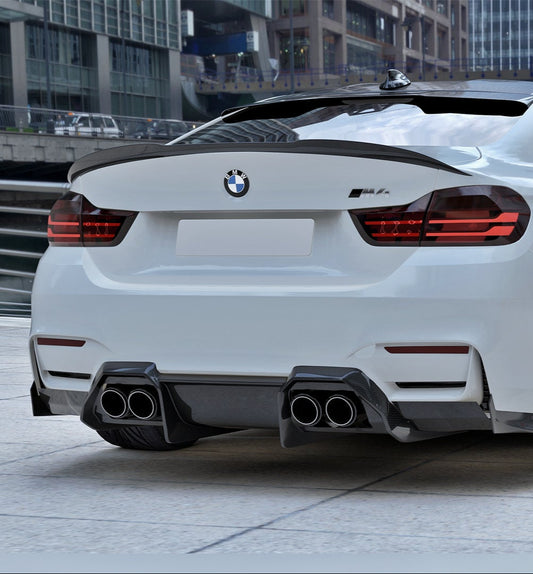 BMW 4 Series 440i 435i 430i 428i F32 Coupe 2014 2015 2016 2017 2018 2019 2020 & M4 F82 Coupe 2014 2015 2016 2017 2018 2019 2020 with Aftermarket Parts - Rear Lip Spoiler Carbon Fiber from Geex Village