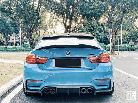 BMW 4 Series 440i 435i 430i 428i F32 Coupe 2014 2015 2016 2017 2018 2019 2020 & M4 F82 Coupe 2014 2015 2016 2017 2018 2019 2020 with Aftermarket Parts - Rear Roof Spoiler Carbon Fiber from Geex Village